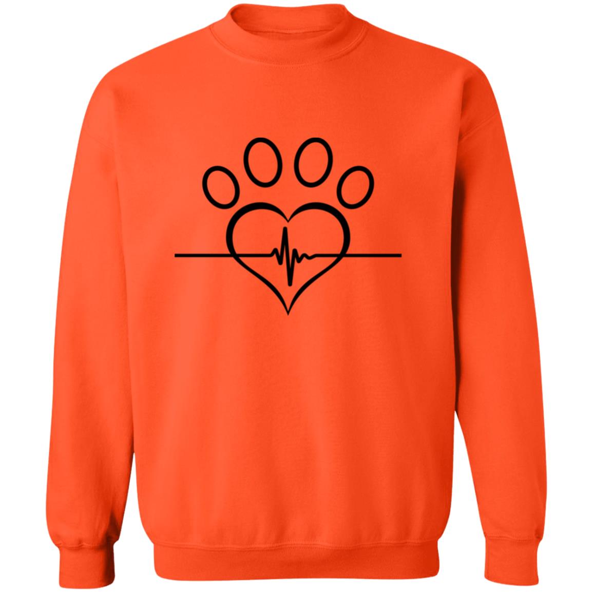 HEART PAW PRINT CREW NECK SWEATSHIRT