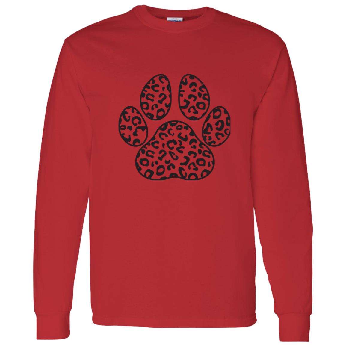 DOG PRINT CREW NECK LONG SLEEVE SHIRT