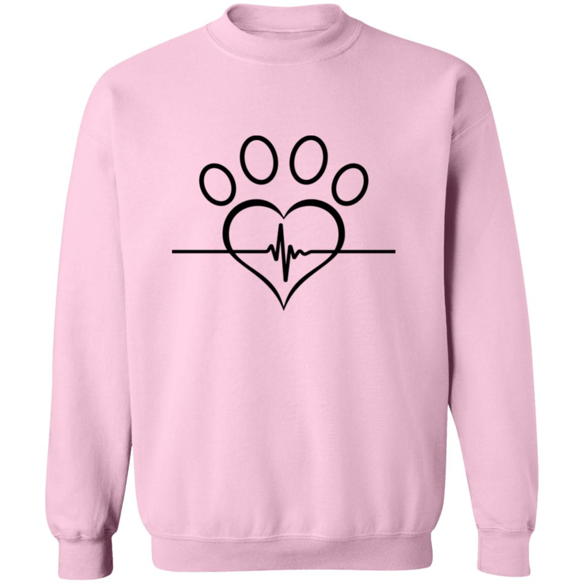 HEART PAW PRINT CREW NECK SWEATSHIRT