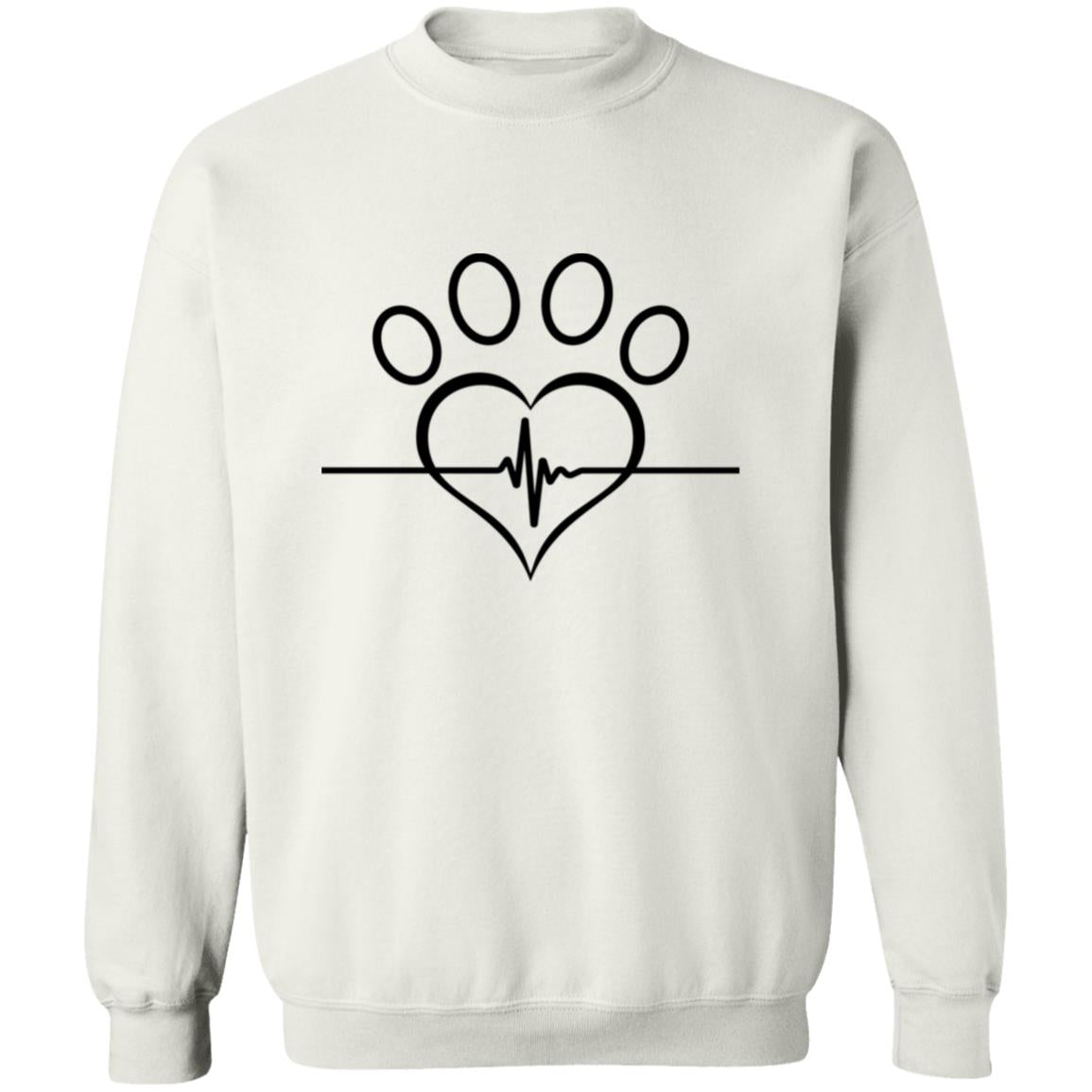 HEART PAW PRINT CREW NECK SWEATSHIRT