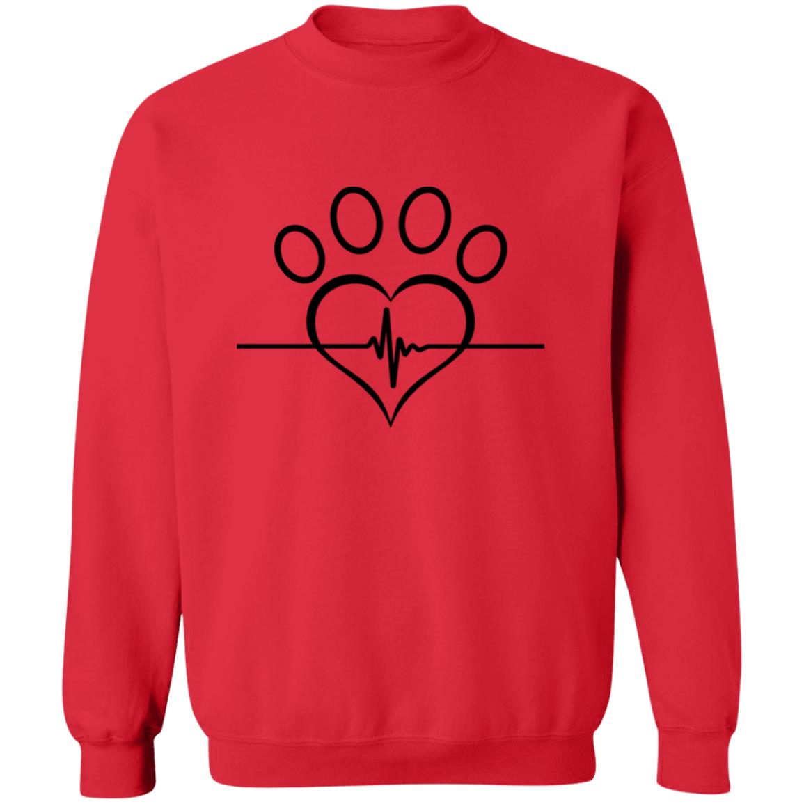 HEART PAW PRINT CREW NECK SWEATSHIRT