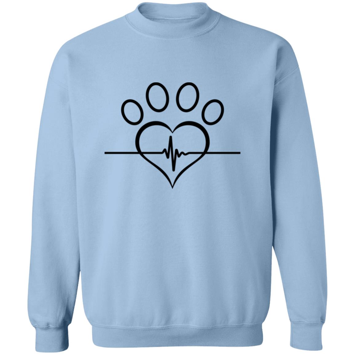 HEART PAW PRINT CREW NECK SWEATSHIRT