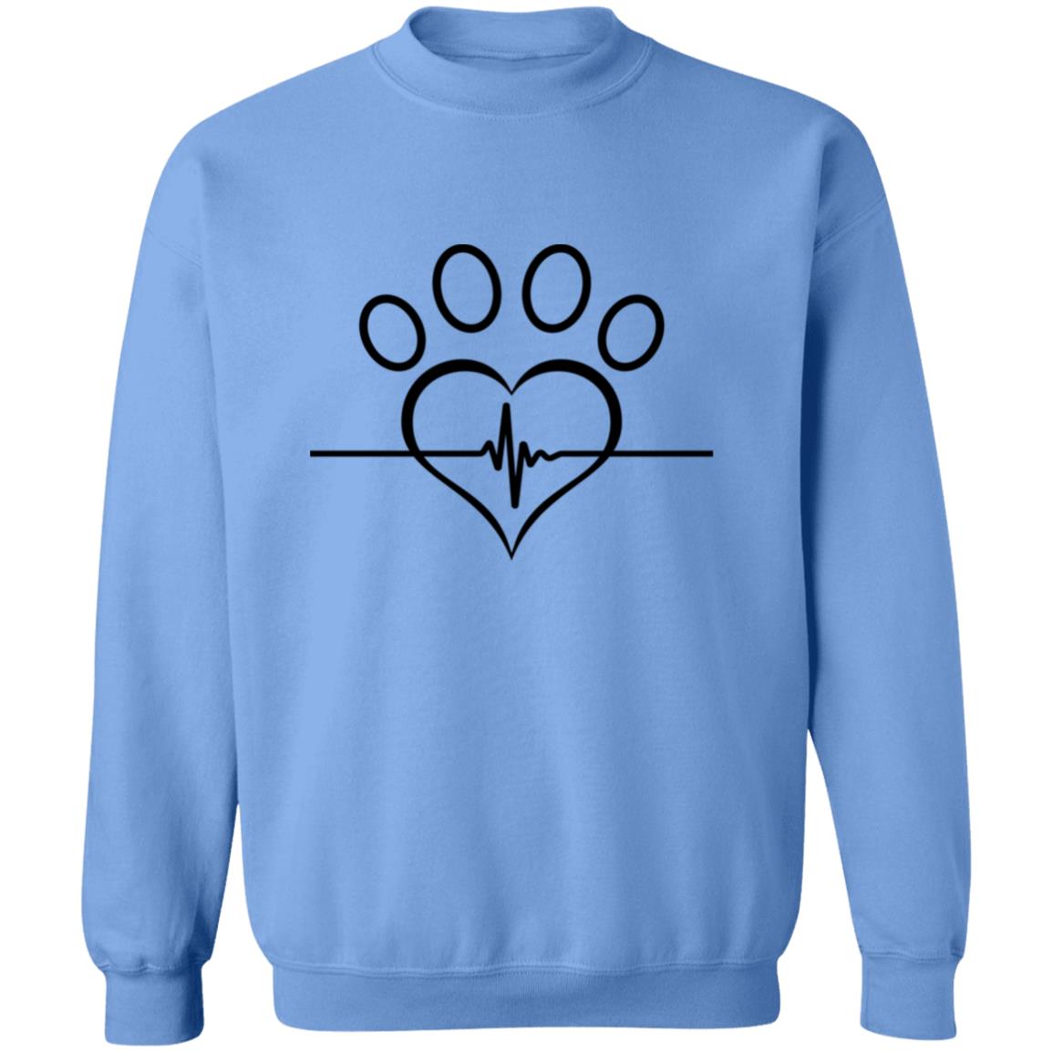 HEART PAW PRINT CREW NECK SWEATSHIRT