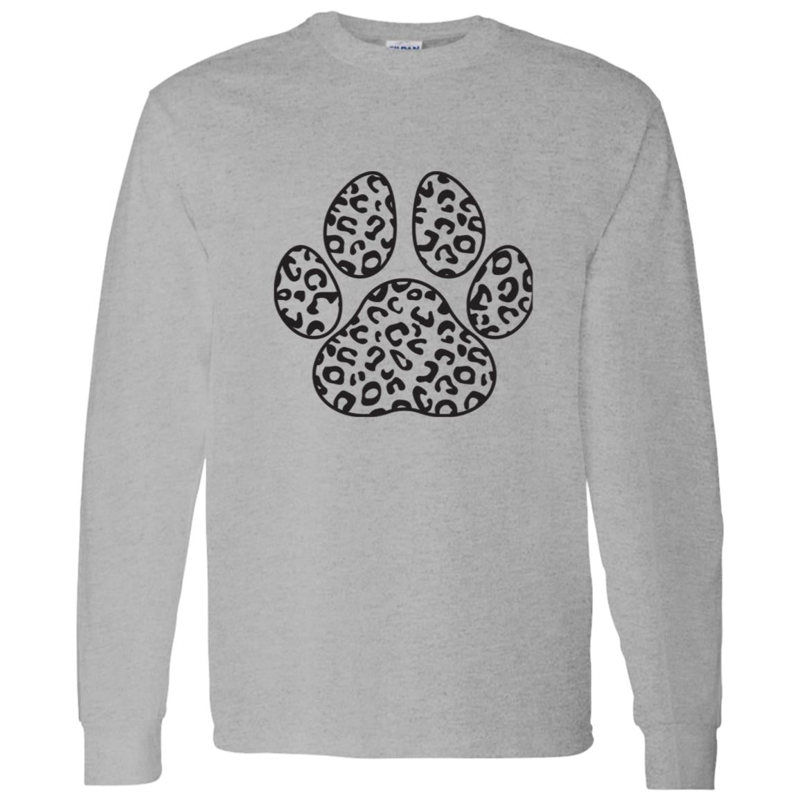 DOG PRINT CREW NECK LONG SLEEVE SHIRT