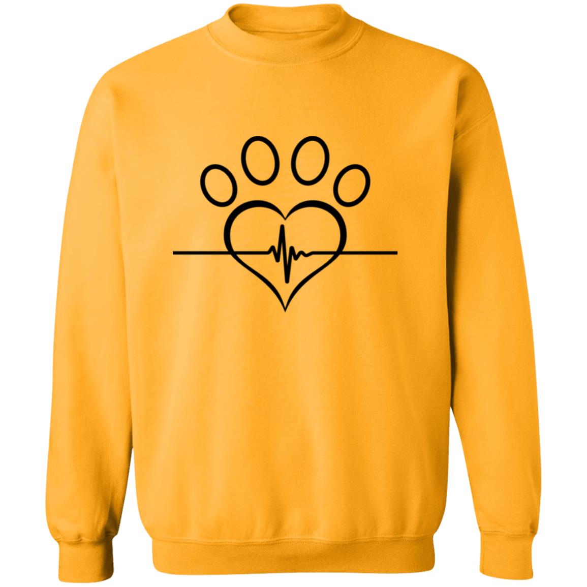 HEART PAW PRINT CREW NECK SWEATSHIRT