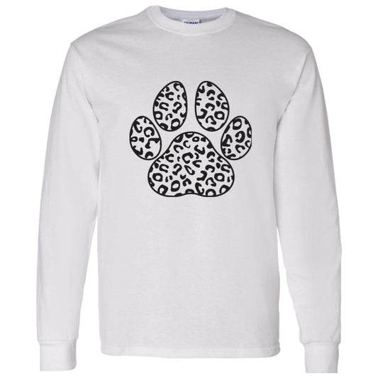 DOG PRINT CREW NECK LONG SLEEVE SHIRT