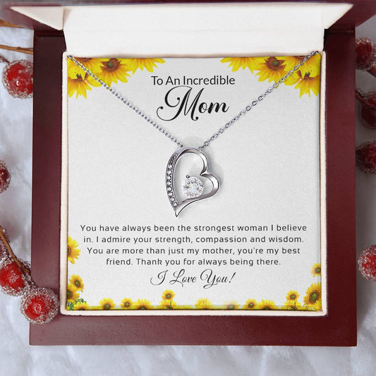 To An Incredible Mom | I Love You - Forever Love Necklace