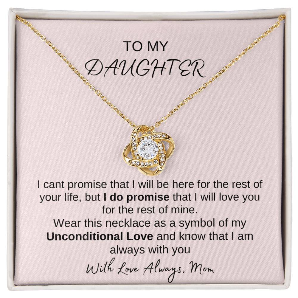 TO MY DAUGHTER - LOVE KNOT NECKLACE-SILVER OR GOLD