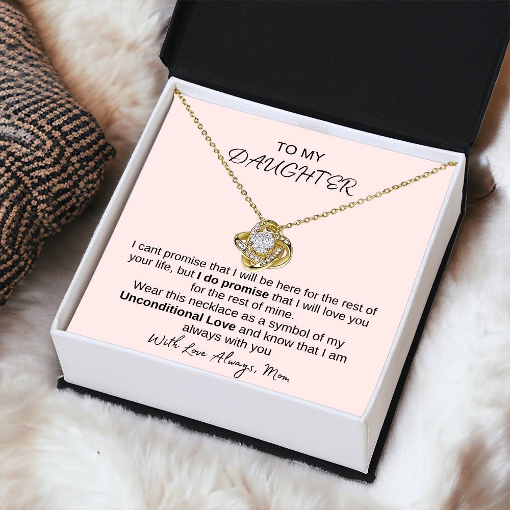 TO MY DAUGHTER - LOVE KNOT NECKLACE-SILVER OR GOLD