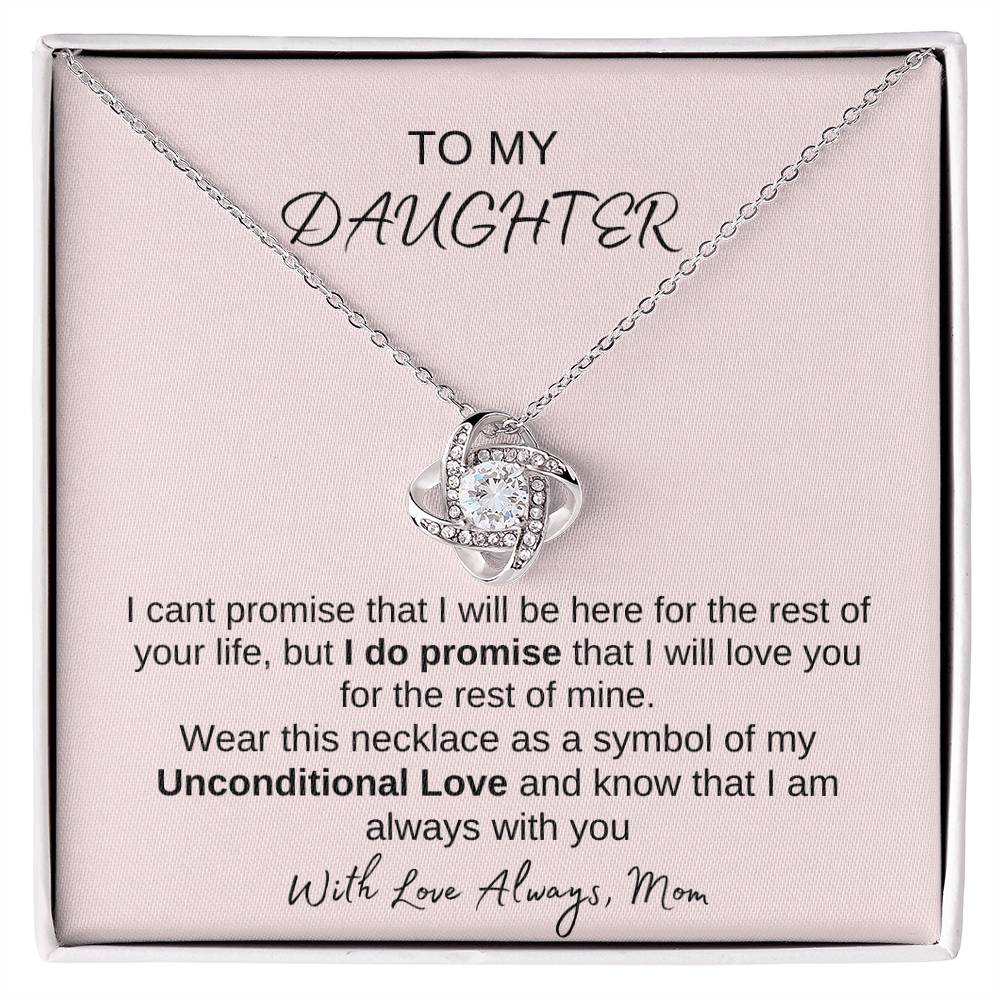 TO MY DAUGHTER - LOVE KNOT NECKLACE-SILVER OR GOLD