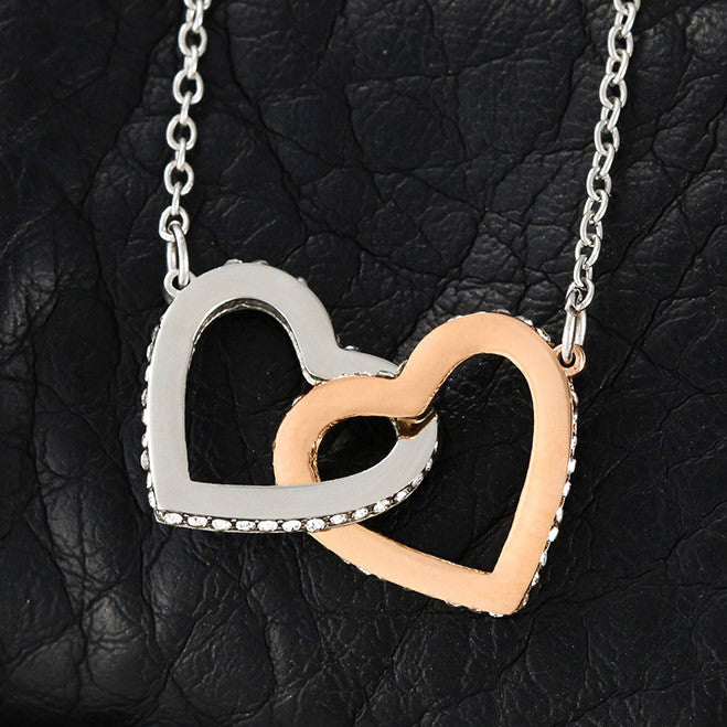 'TO MY AMAZING SOULMATE" INTER-LOCKING HEARTS  NECKLACE