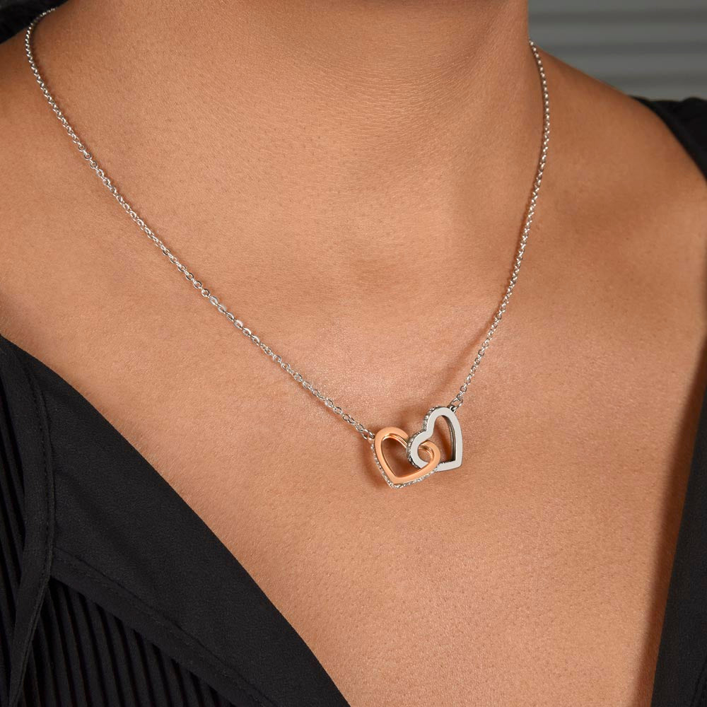 'TO MY AMAZING SOULMATE" INTER-LOCKING HEARTS  NECKLACE